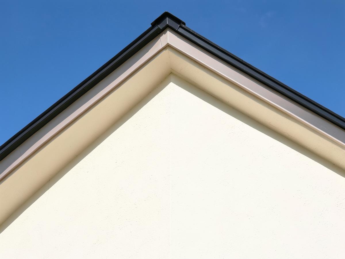 Craftsman troweling warm sand-colored stucco onto a home exterior in Kalispell, MT